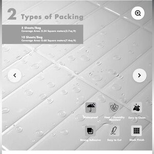 Stickwoll White Waterproof Ceramic Tiles. NWT.